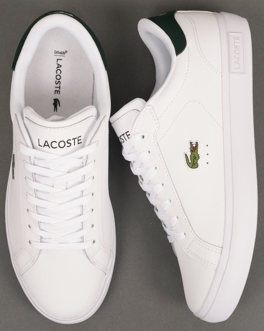 Lacoste Powercourt Trainers White/Dark Green