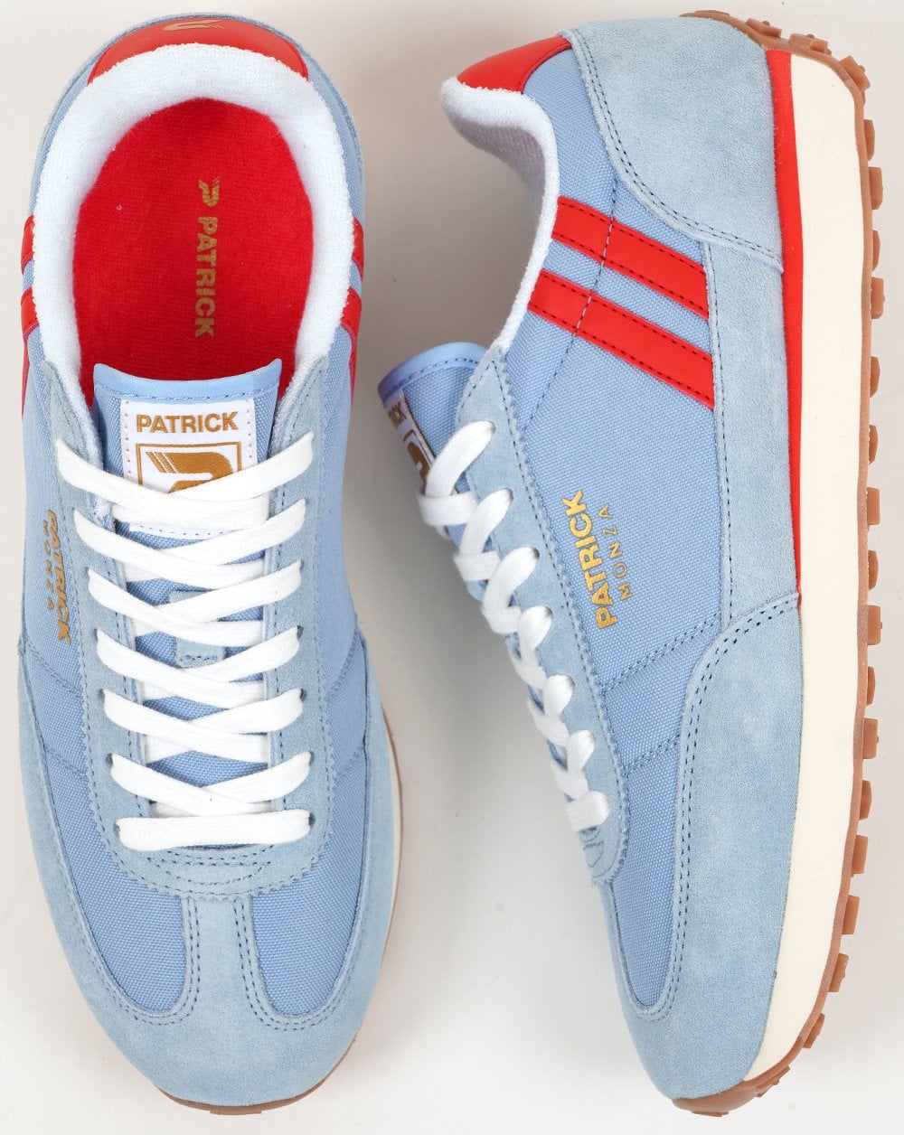 Patrick Monza Trainers Sky Blue/Red