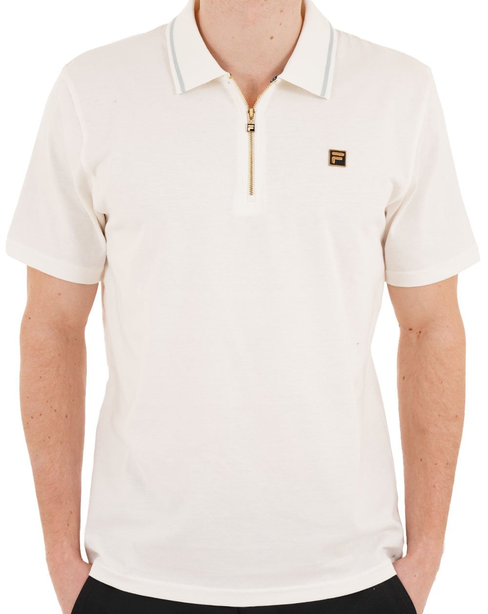 Fila Gold Lemar Zip Polo Off White