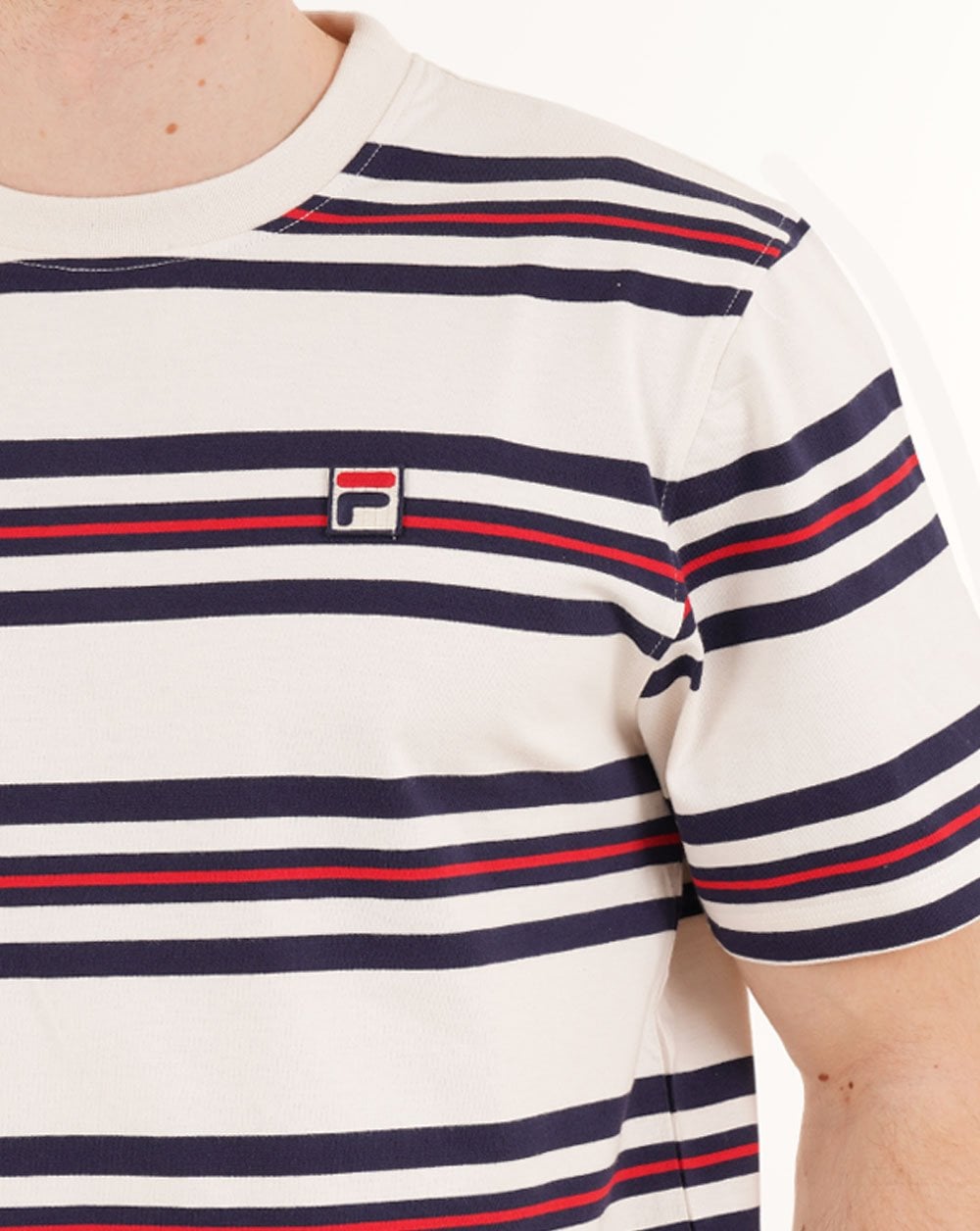 Fila Vintage Cesare Striped T Shirt Gardenia