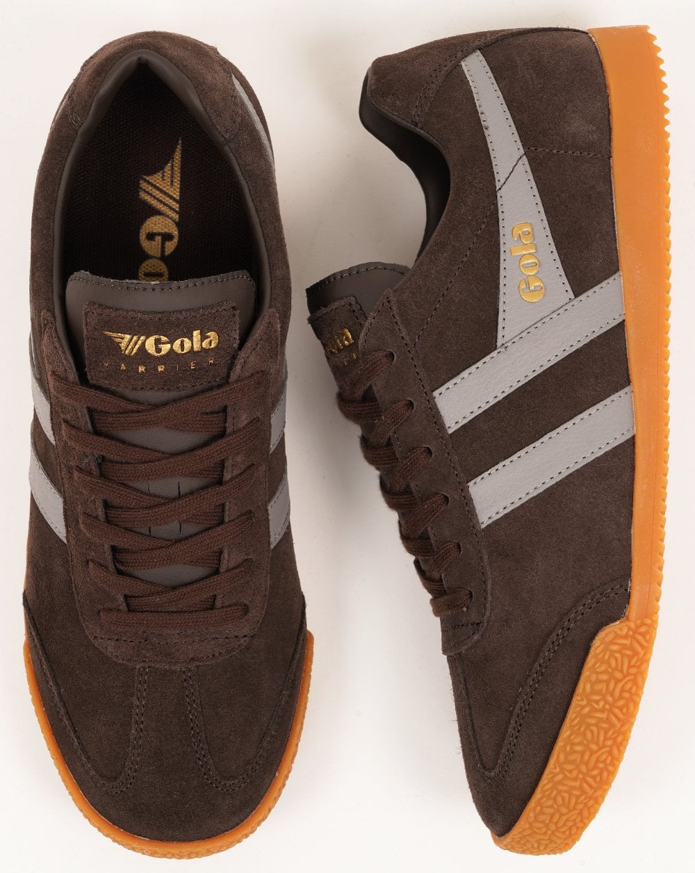 Gola Harrier Suede Trainer Mocha/Cement