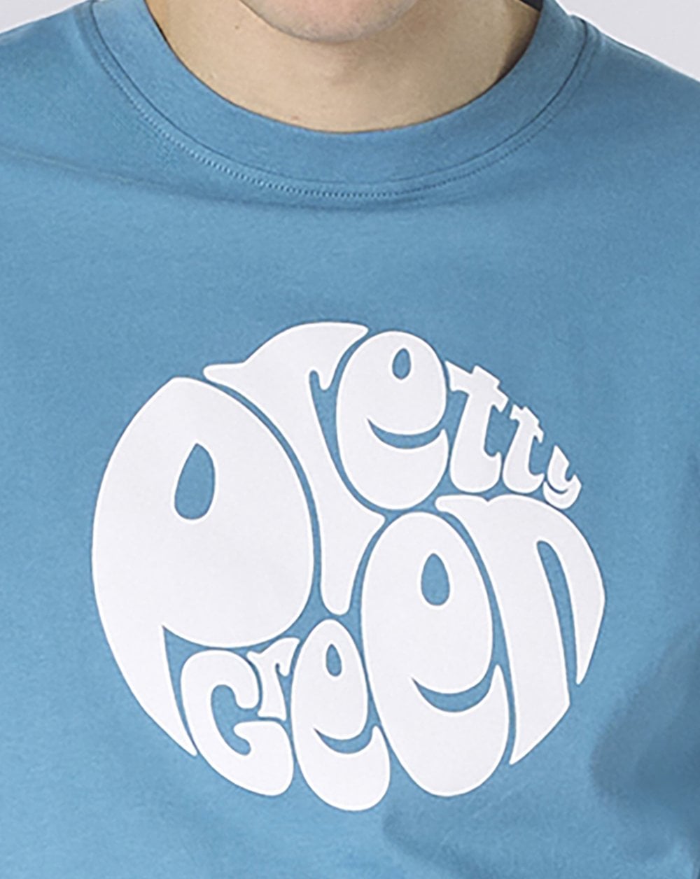 Pretty Green Gillespie Logo T Shirt Blue/White