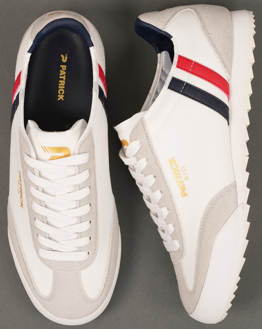 Patrick Rio Trainers White Navy Red