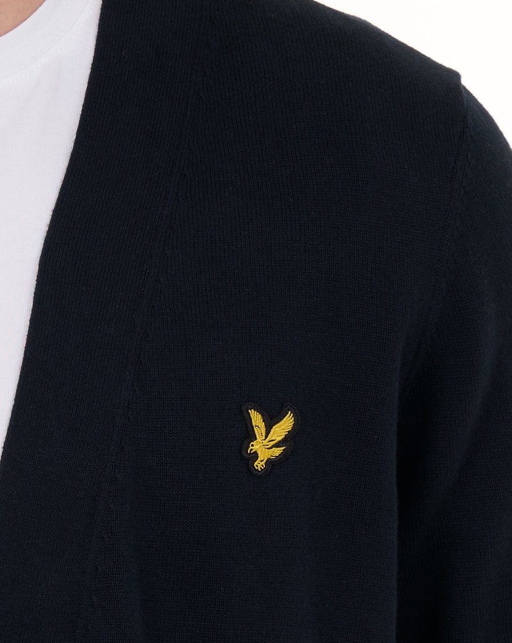 Lyle & Scott Cotton V Neck Cardigan Dark Navy