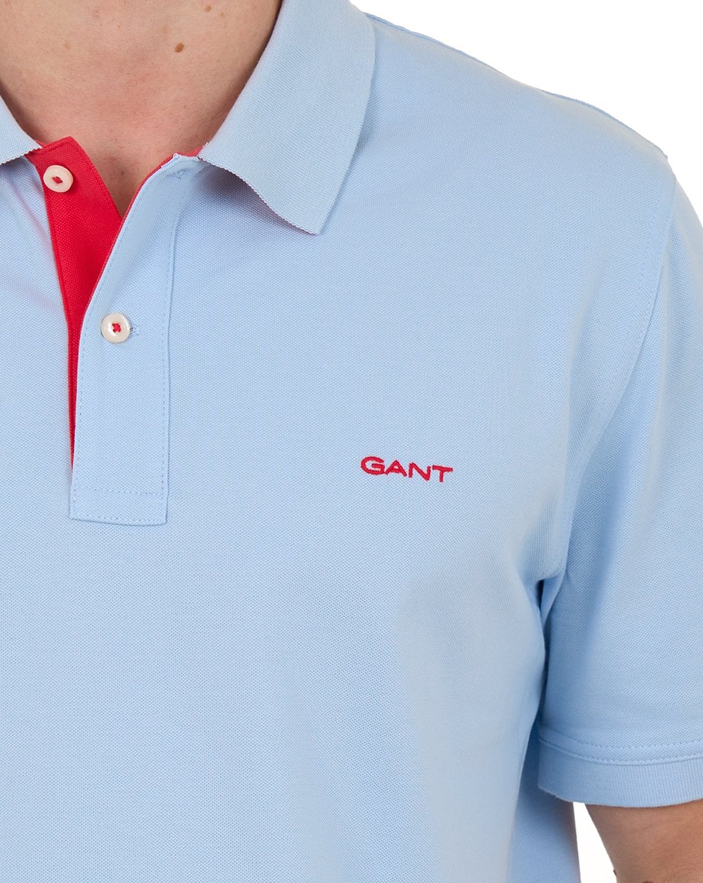 Gant Contrast Collar Polo Shirt Fresh Blue