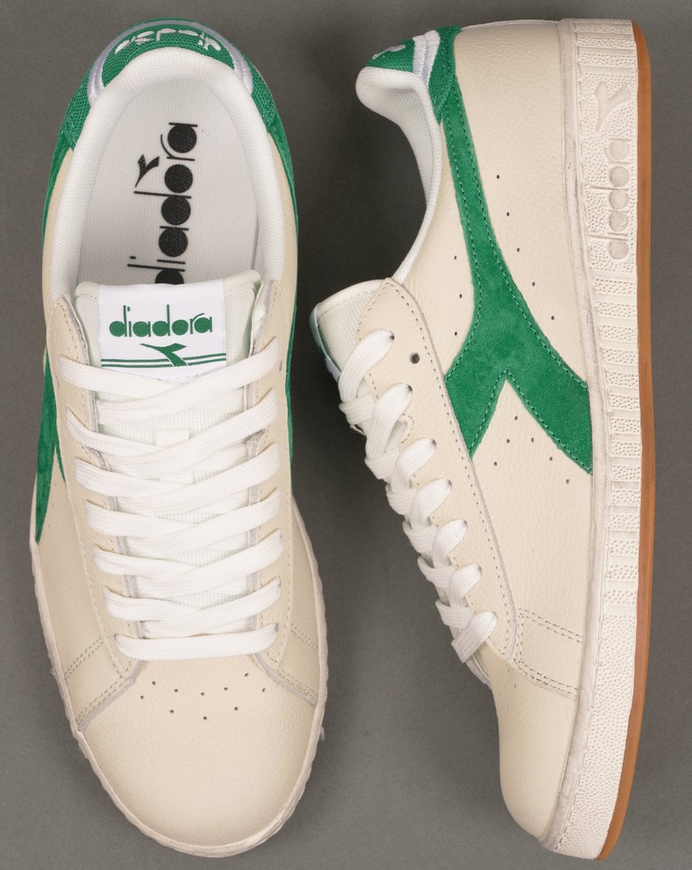 Diadora Game Low Waxed Jersey Trainers Off White / Green