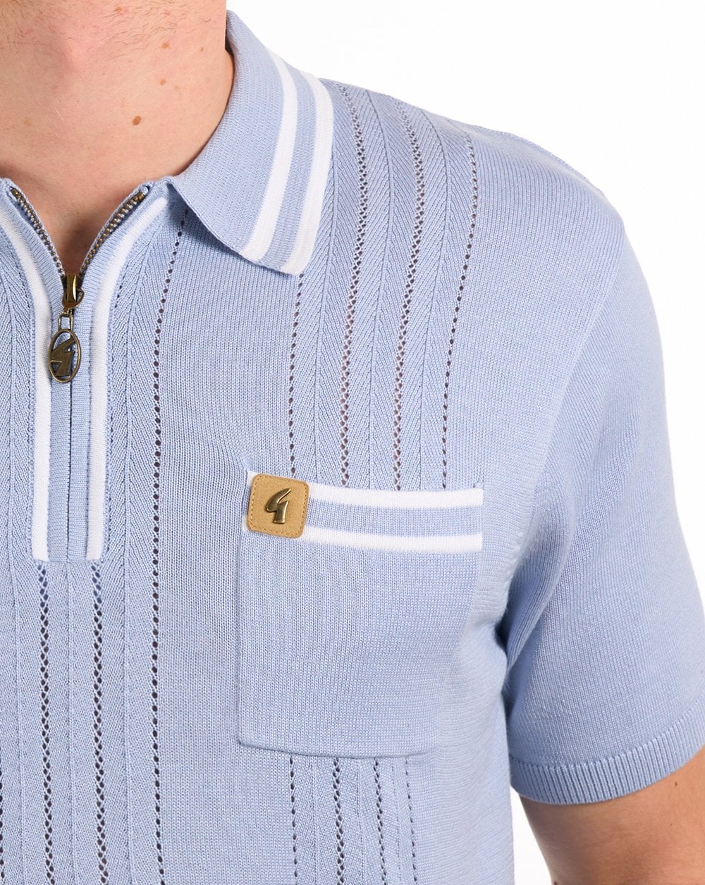 Gabicci Vintage Johnson Knit Polo Sky