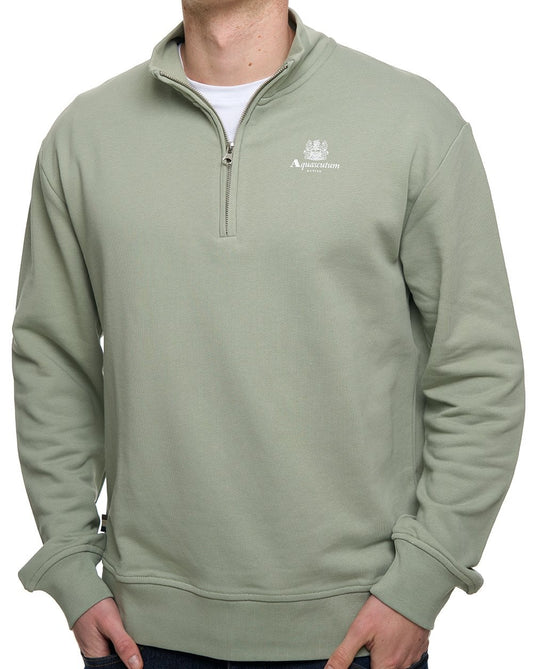 Aquascutum Aquascutum Half Zip Mock Neck Salvia