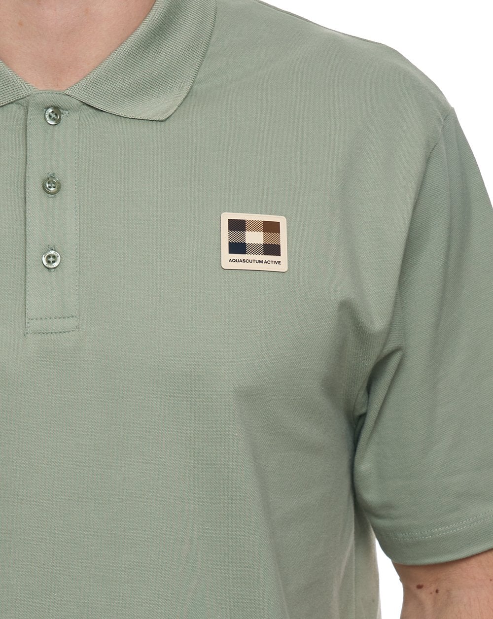 Aquascutum Pique Badge Polo Salvia