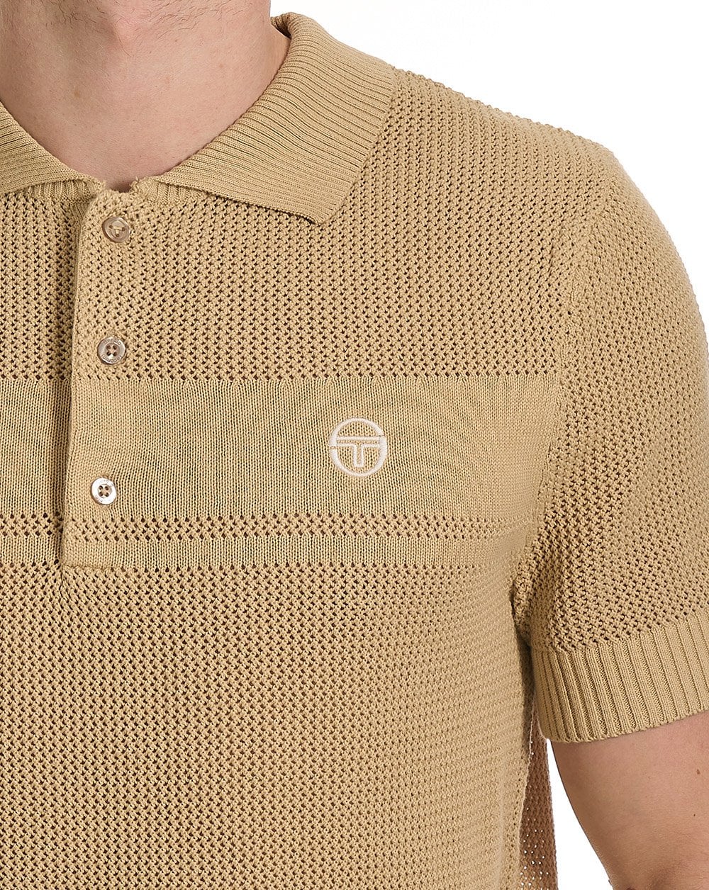 Sergio Tacchini Textured Knit Polo Sand