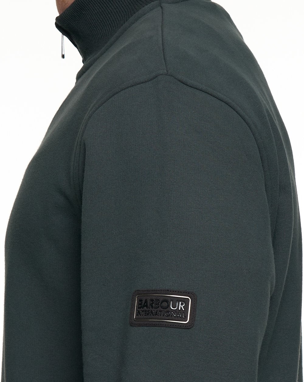 Barbour International Ehan Half Zip Sweatshirt Forest Green