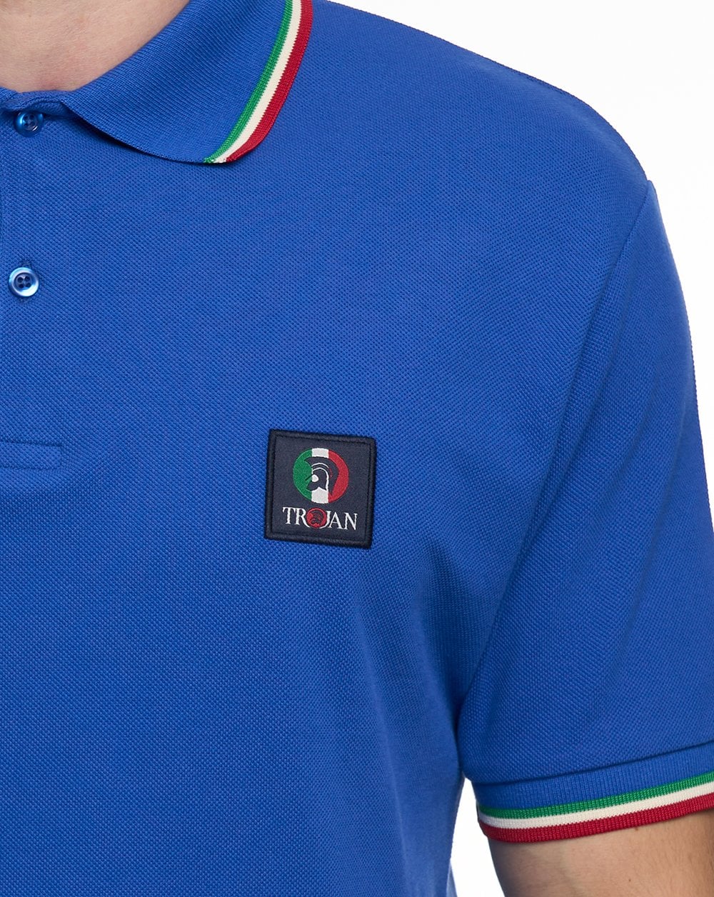 Trojan Flag Badge Pique Polo Italia