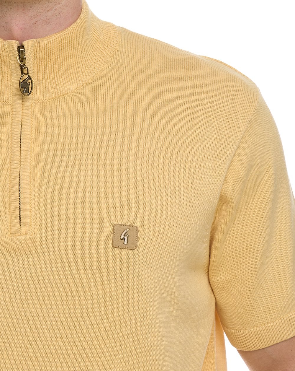Gabicci Vintage Knitted 1/4 Zip Lemon