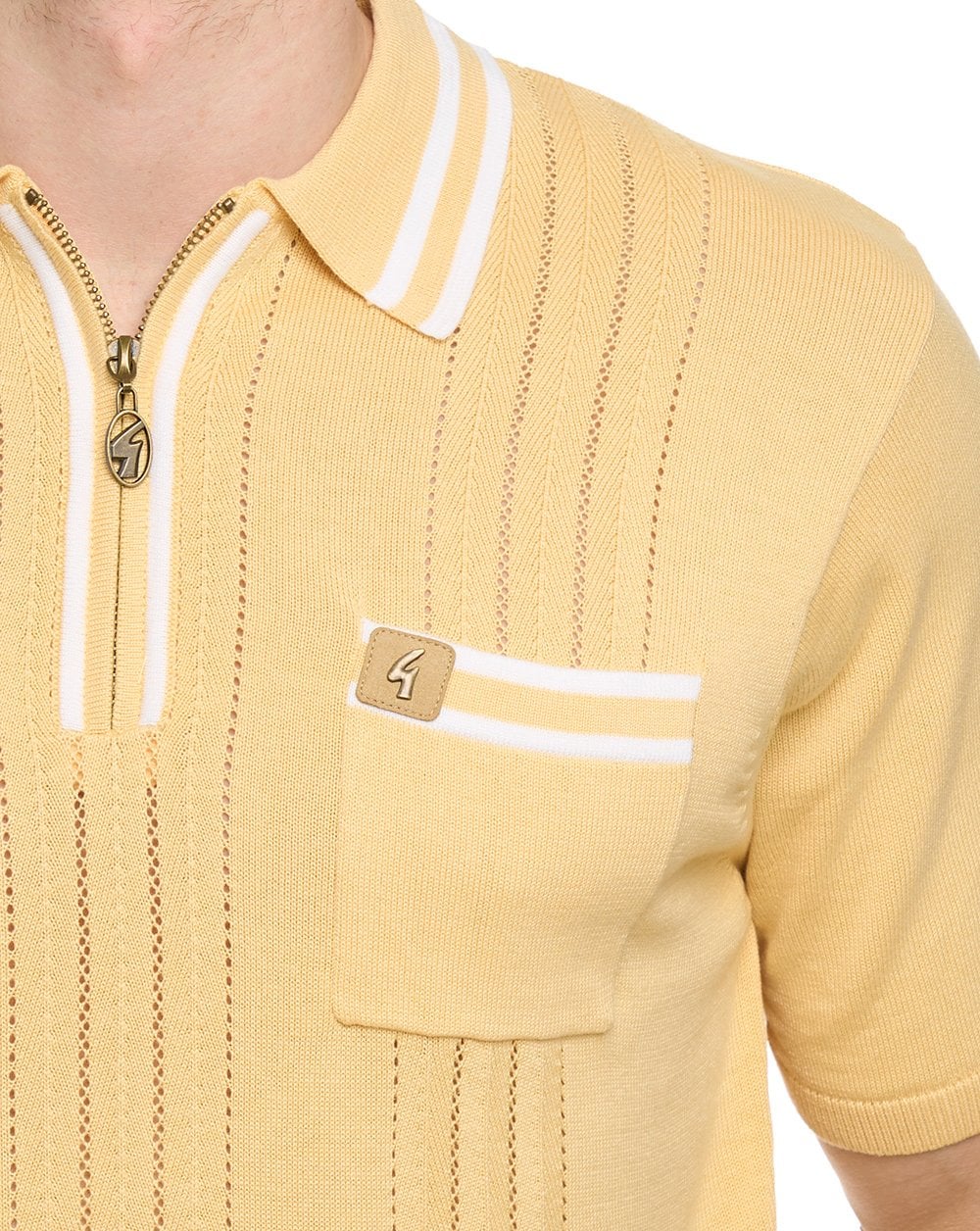 Gabicci Vintage Johnson Knit Polo Lemon