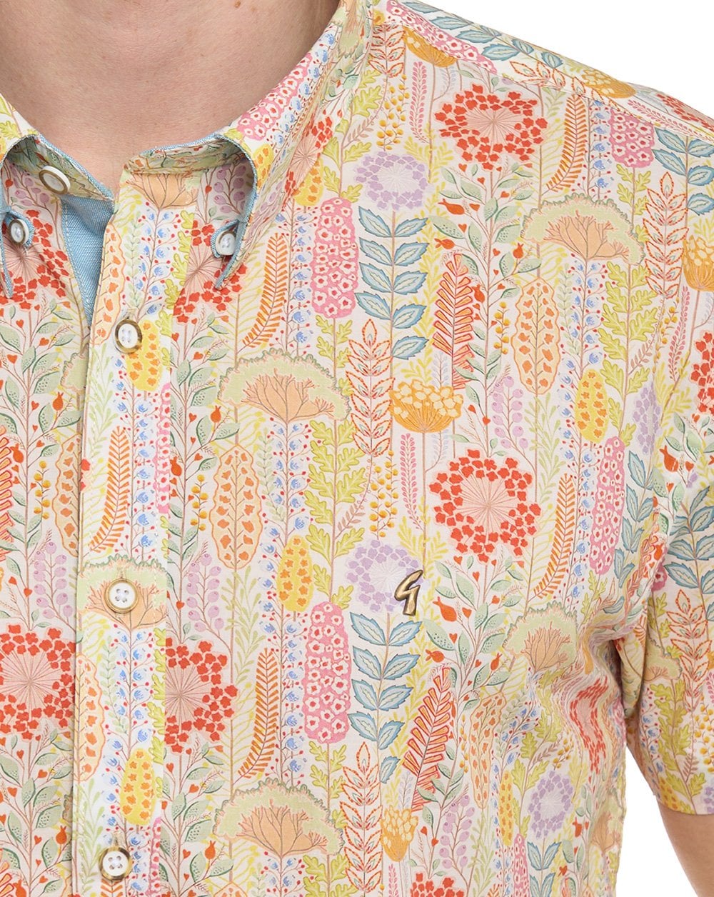 Gabicci Vintage Harvey Pattern SS Shirt Multi Coloured