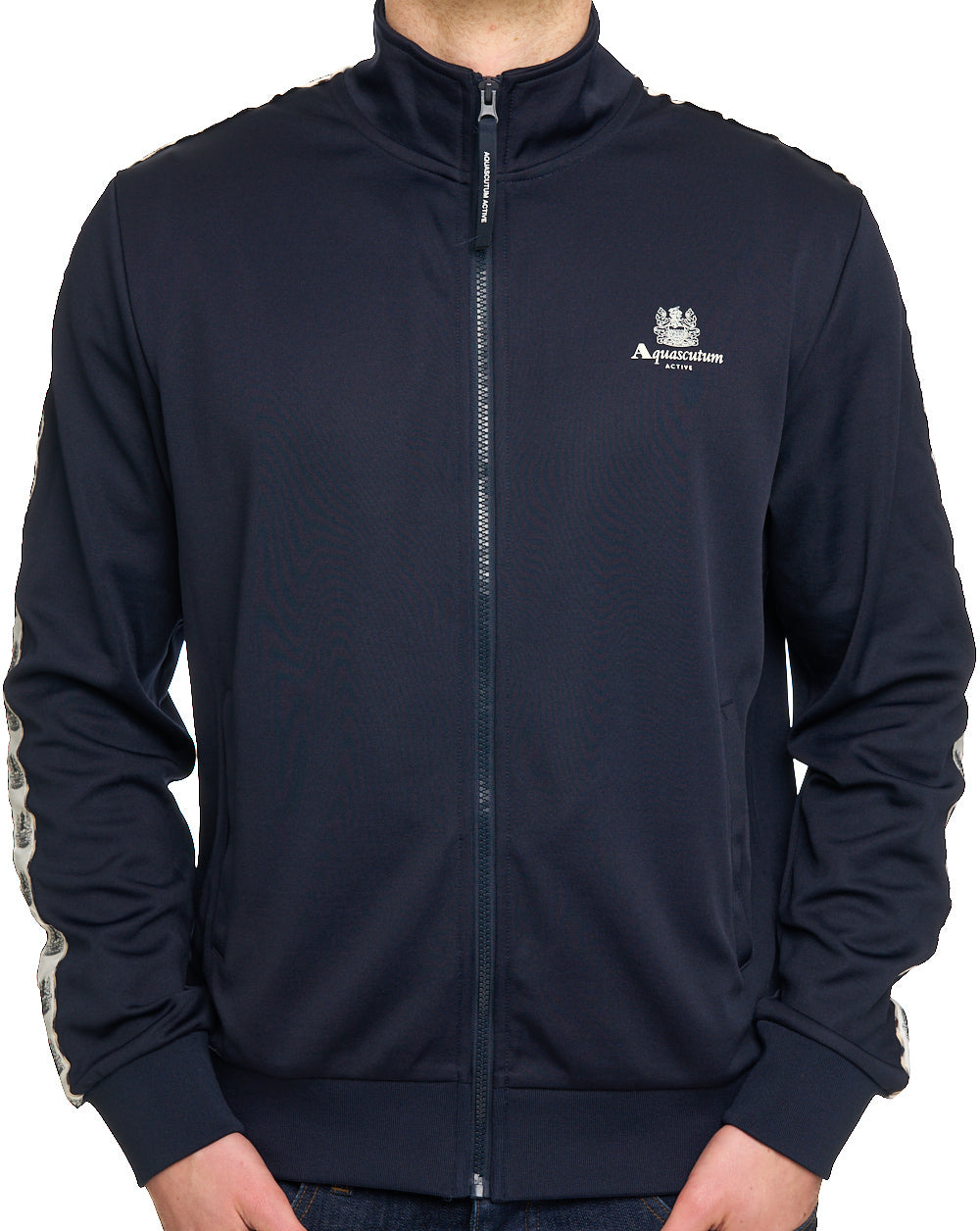 Aquascutum Crest Tape Track Top Navy