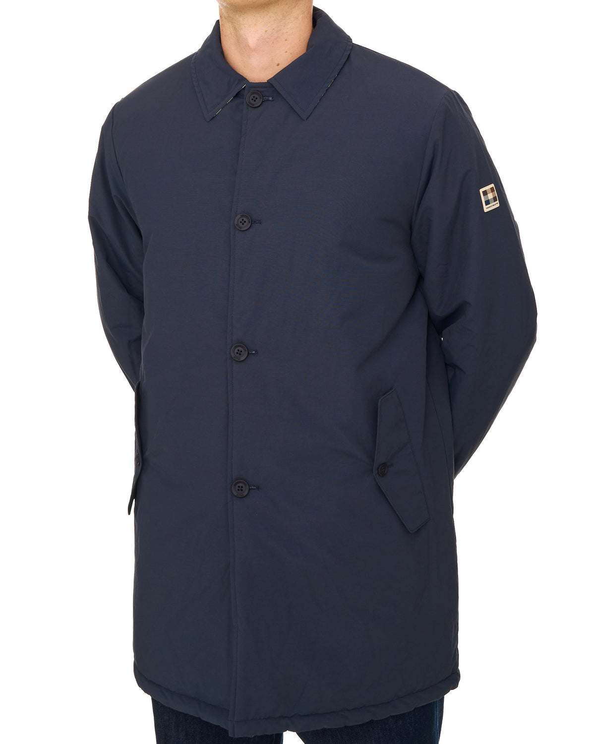 Aquascutum Reversible Padded Trench Navy/Club Check