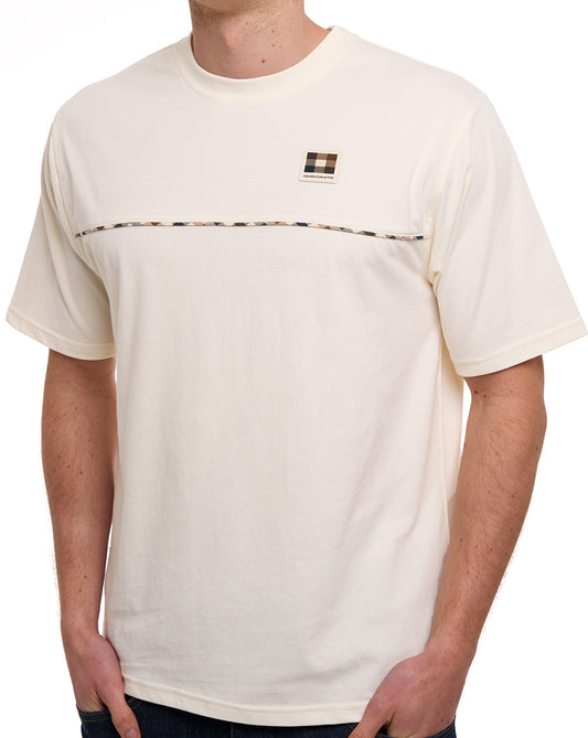 Aquascutum Aquascutum Club Check Piping T-Shirt Off White