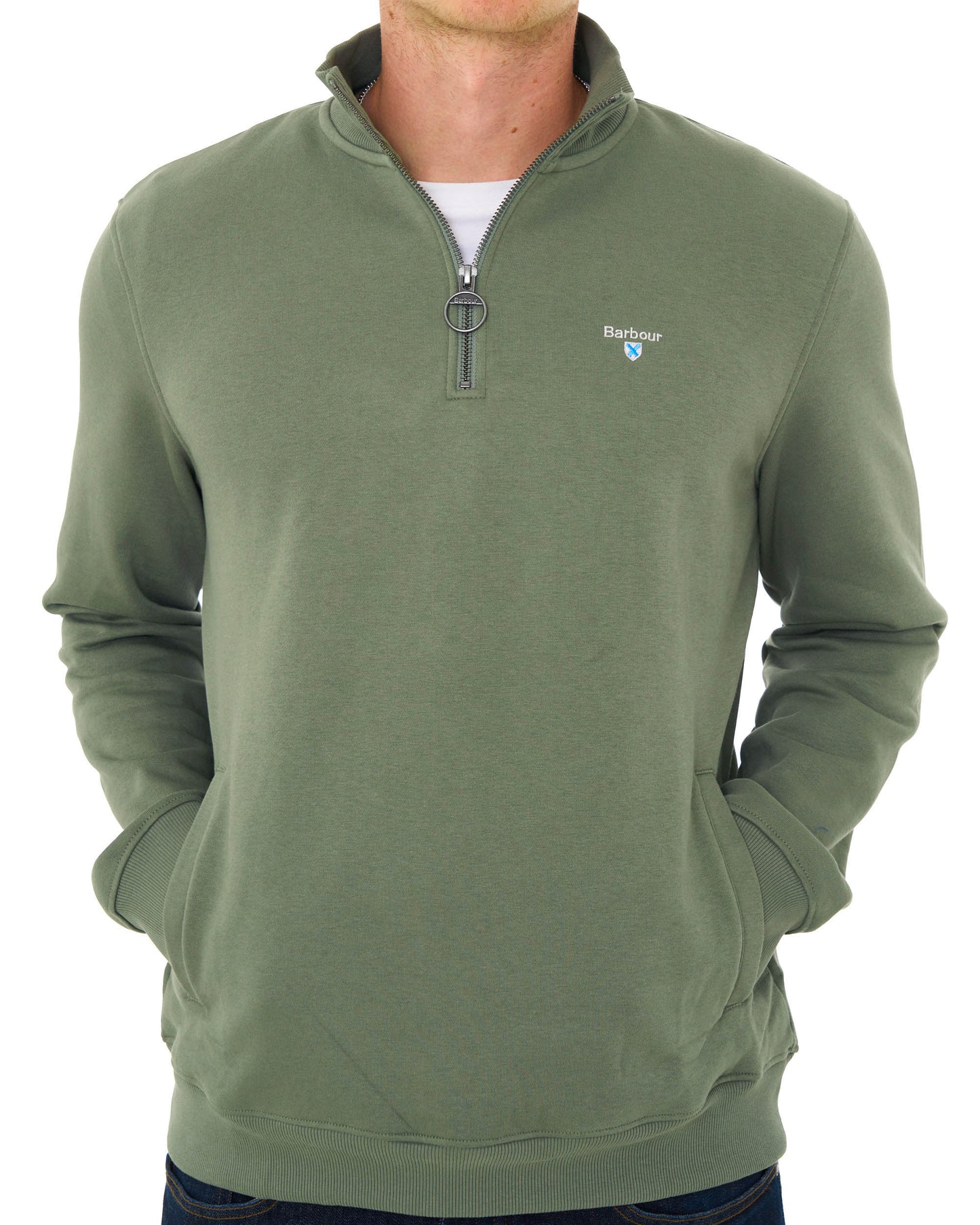 Barbour Desmond Half Zip Sweat Agave Green
