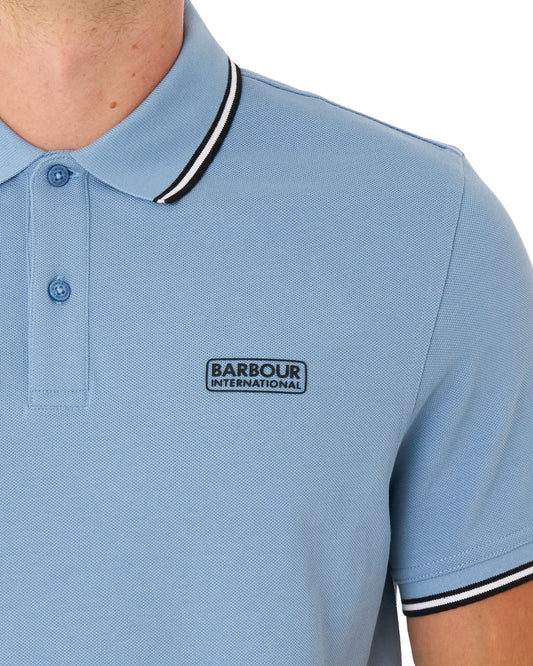 Barbour International Barbour International Evan Tipped Polo Shirt Powder Blue