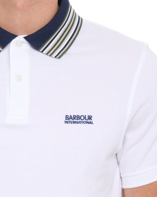 Barbour International Barbour International Neville Tipped Polo Shirt White