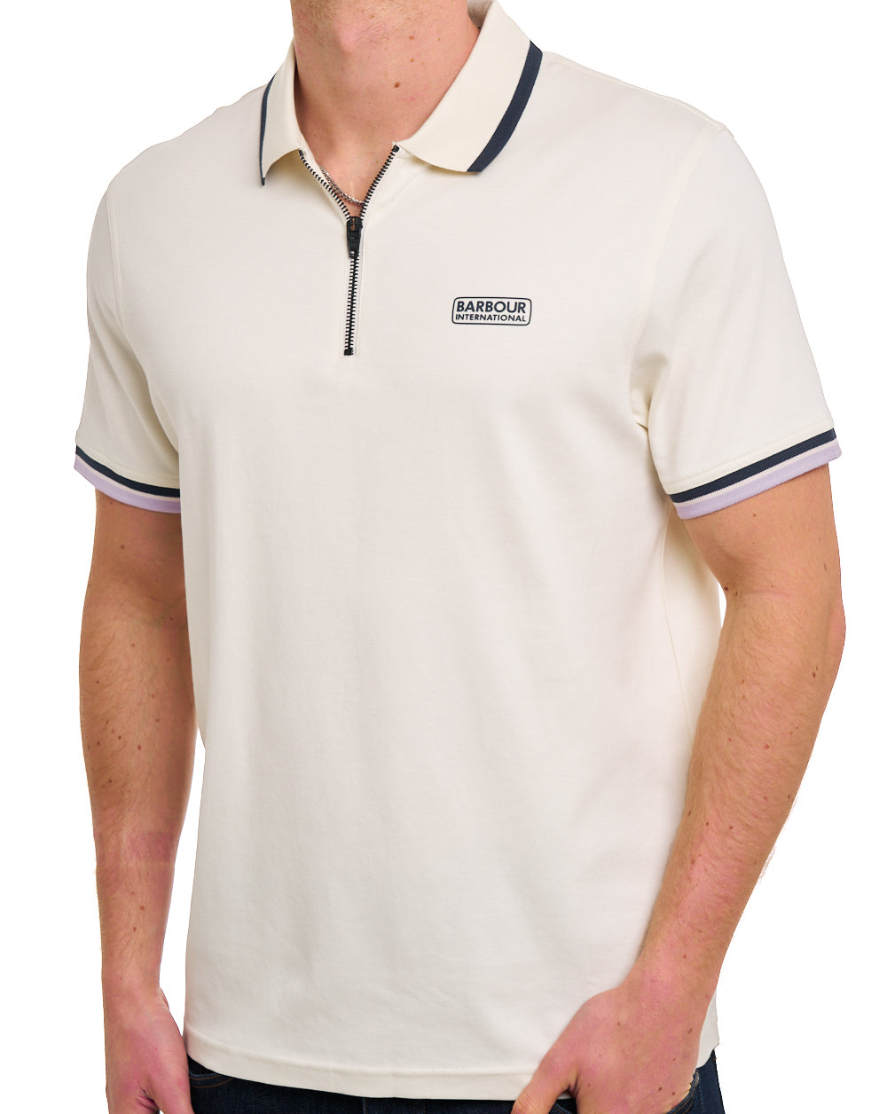 Barbour International Panter Interlock Polo Whisper White