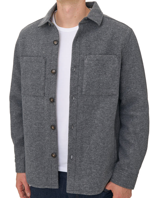 Barbour Barbour Marltown Wool Blend Overshirt Dark Grey Marl