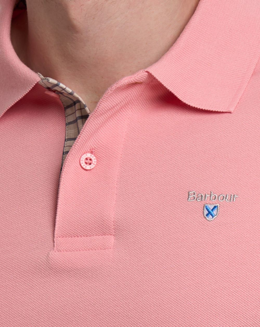 Barbour Tartan Pique Polo Mineral Pink