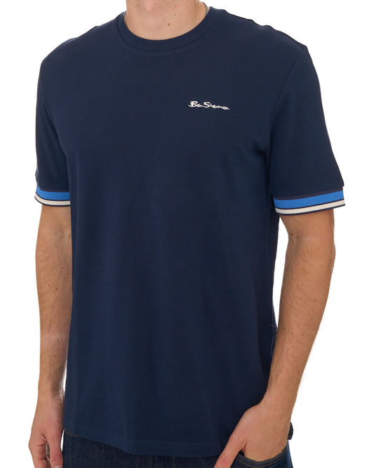 Ben Sherman Ben Sherman Textured Tipped T Shirt Dark Navy