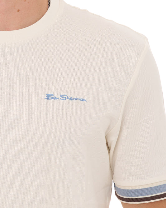 Ben Sherman Ben Sherman Textured Tipped T Shirt Ivory