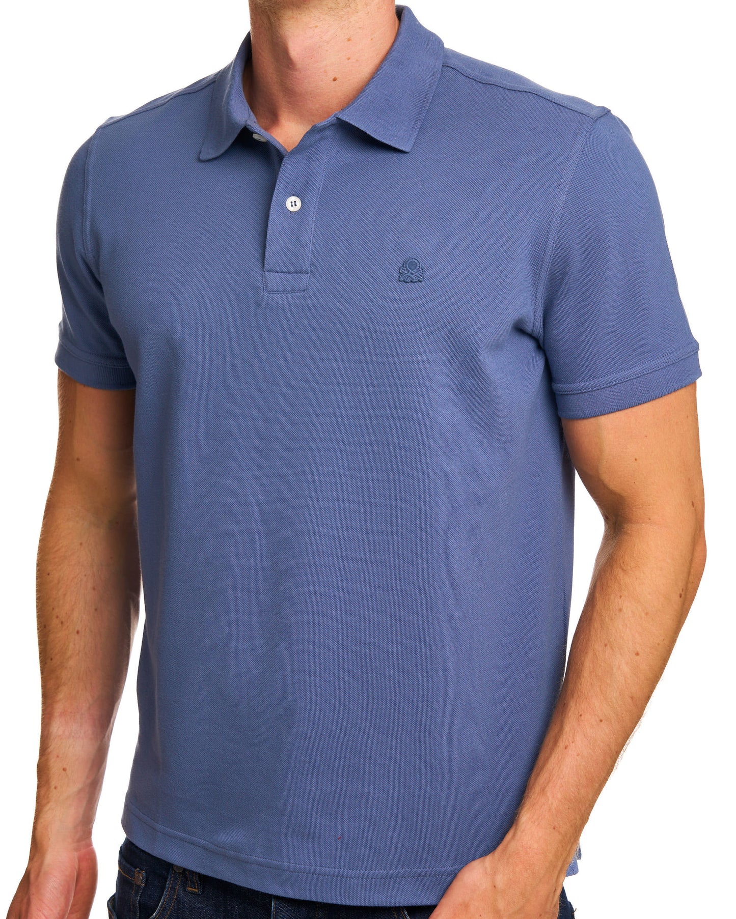 Benetton Polo Shirt Tonal Petrol Blue
