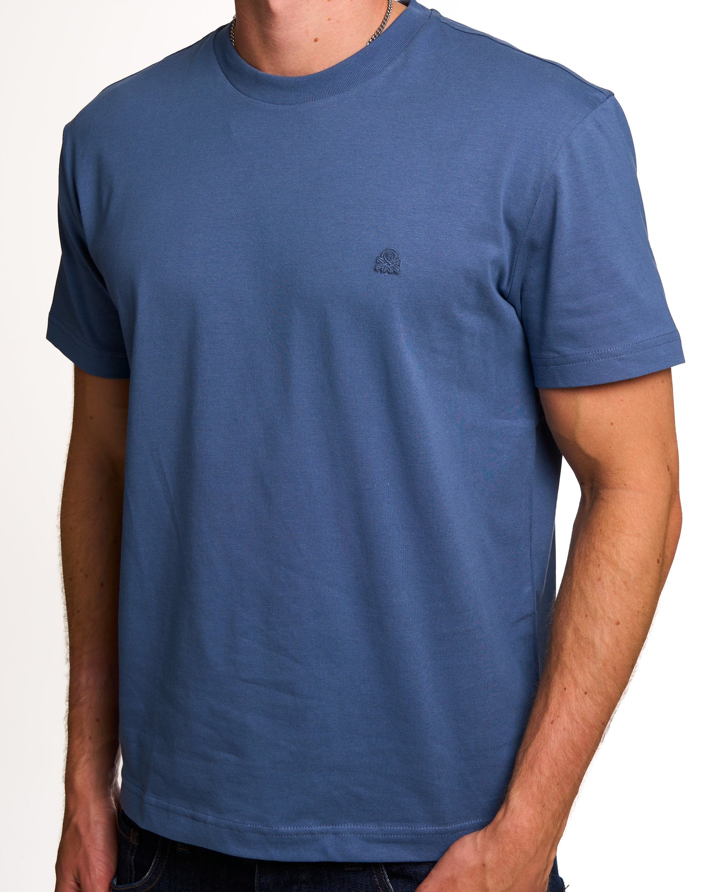 Benetton Small Logo T-shirt Tonal Petrol Blue