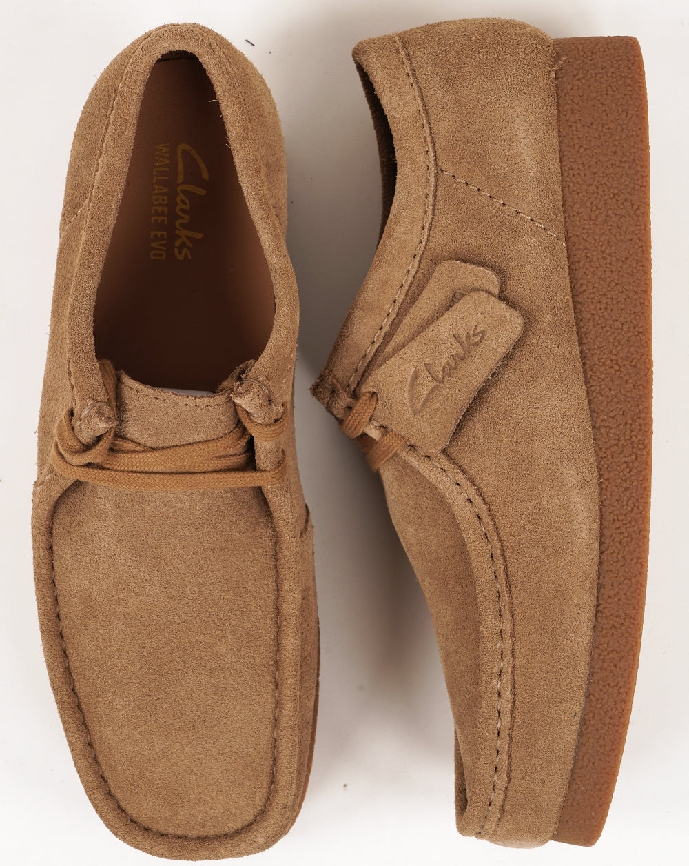 Clarks Wallabee Shoes Dark Sand Suede