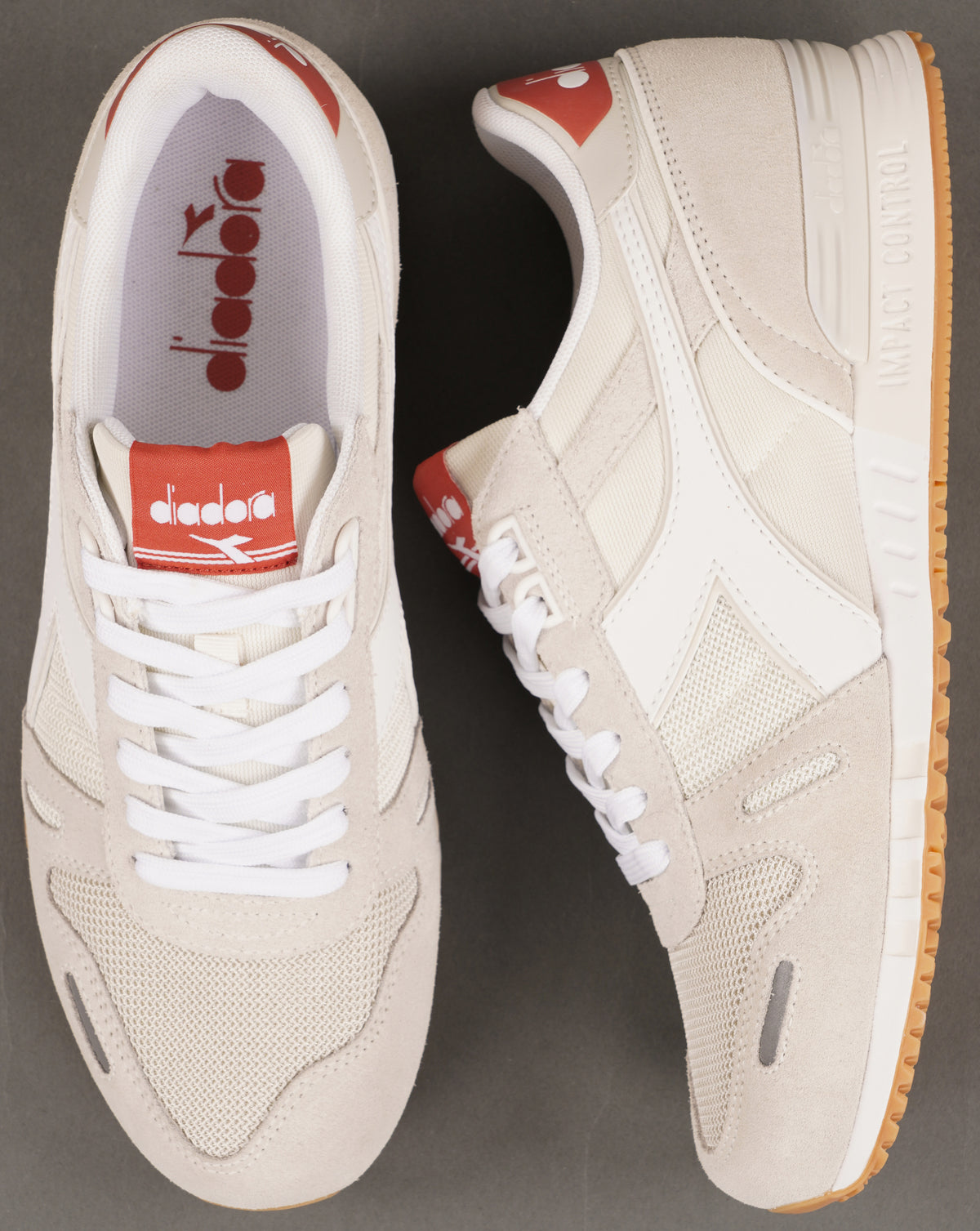 Diadora Titan Trainers Off White/Brick Red