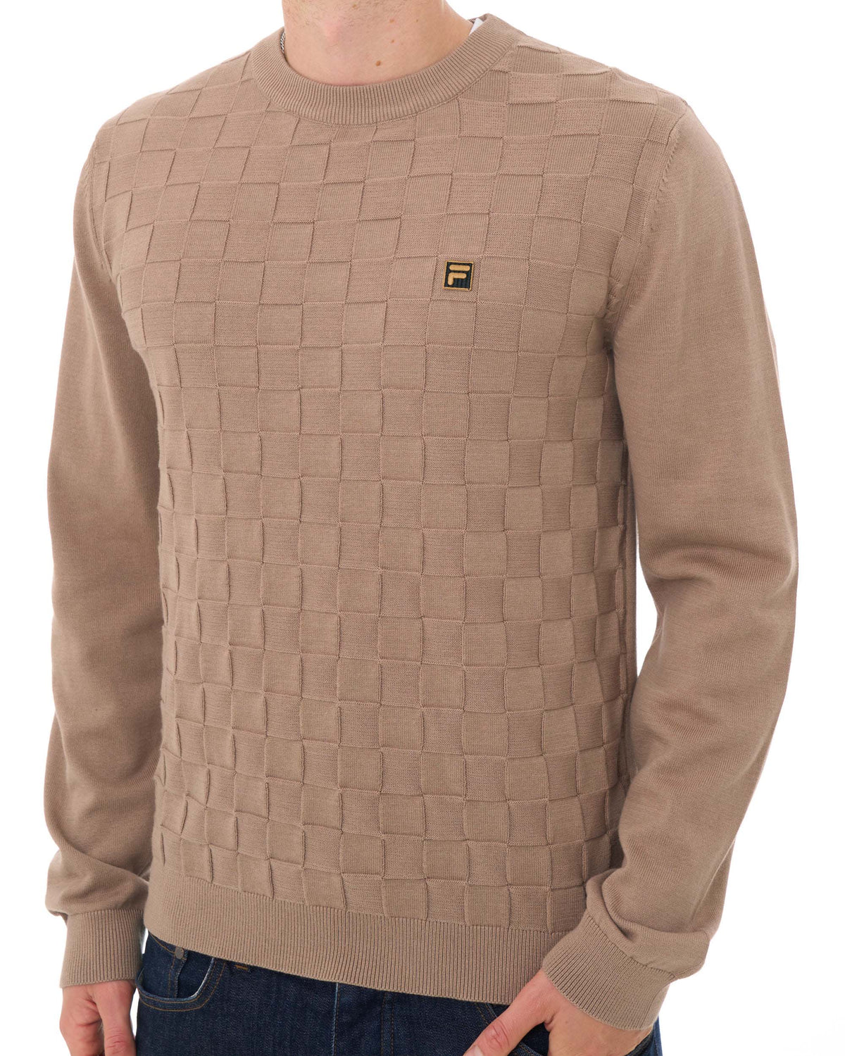 Fila Gold Square Knit Jumper Mocha