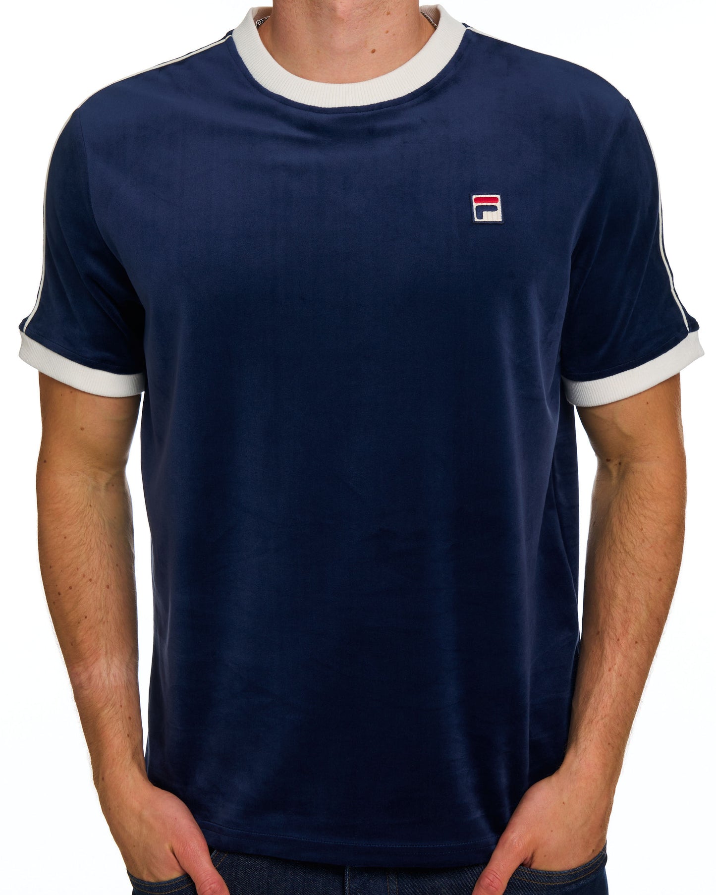 Fila Vintage Basilio Velour Tee Navy/Gardenia