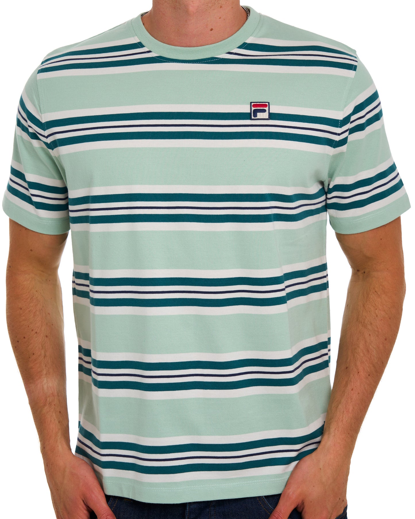 Fila Vintage Cesare Striped T Shirt Soft Green