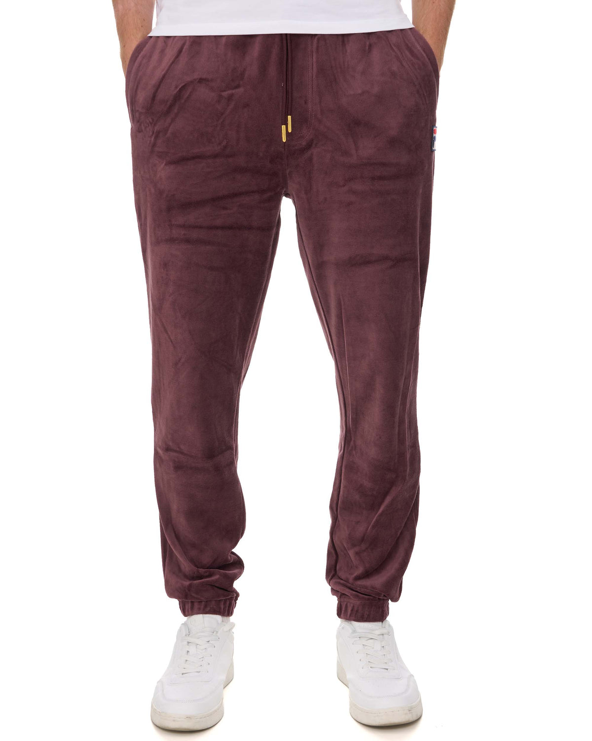 Fila Vintage Eddie Velour Track Pants Deep Burgundy