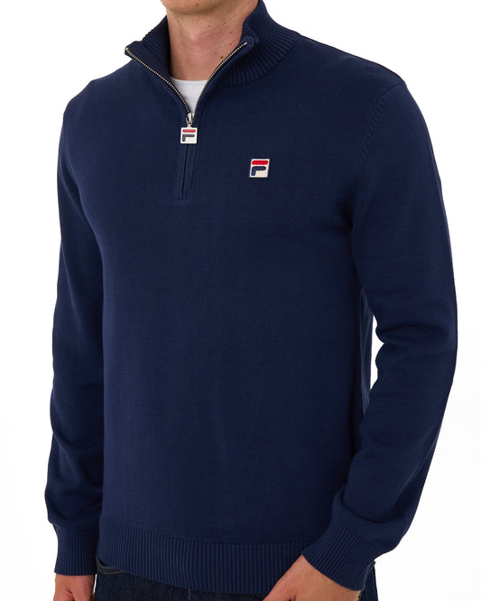 Fila Vintage Fila Vintage Knitted 1/4 Zip Navy