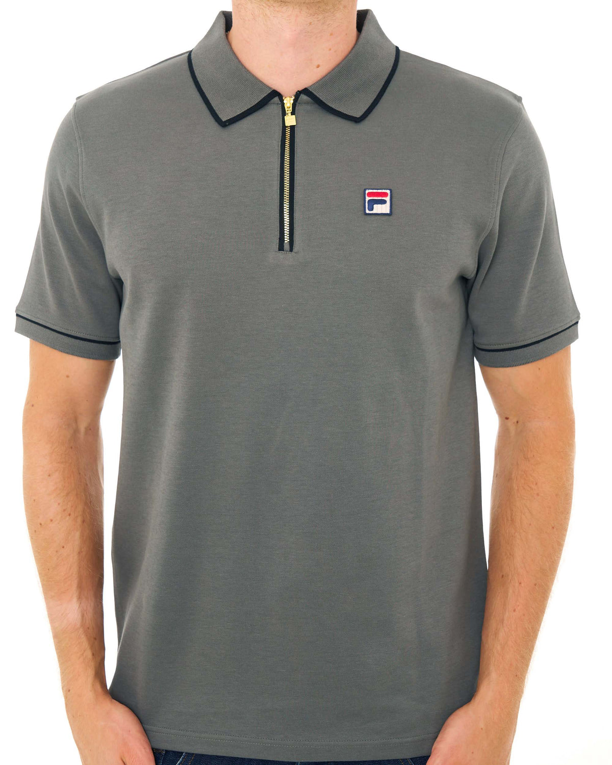 Fila Vintage Oden Zip Polo Gunmetal