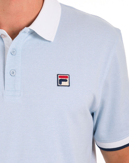 Fila Vintage Fila Vintage Contrast Polo Shirt Sky