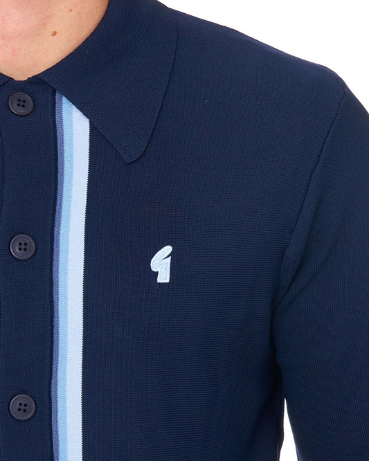 Gabicci Vintage Gabicci Vintage Bromley Archive Knitted Polo Navy