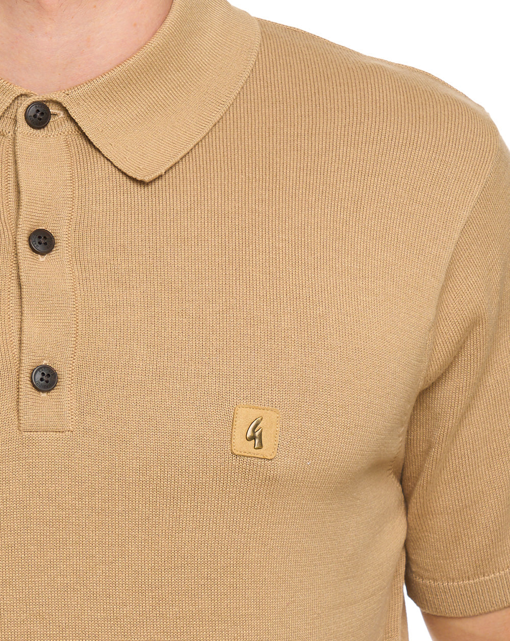Gabicci Vintage Jackson Knit Polo Sandstone