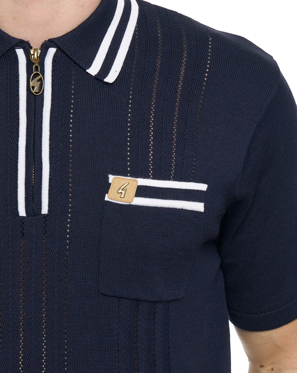 Gabicci Vintage Johnson Knit Polo Navy