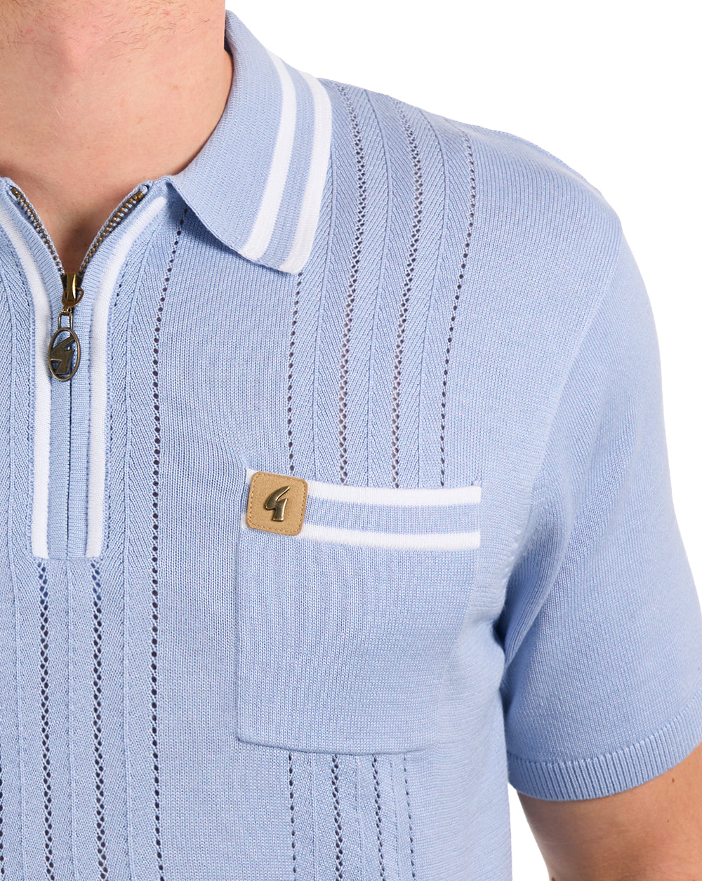 Gabicci Vintage Johnson Knit Polo Sky