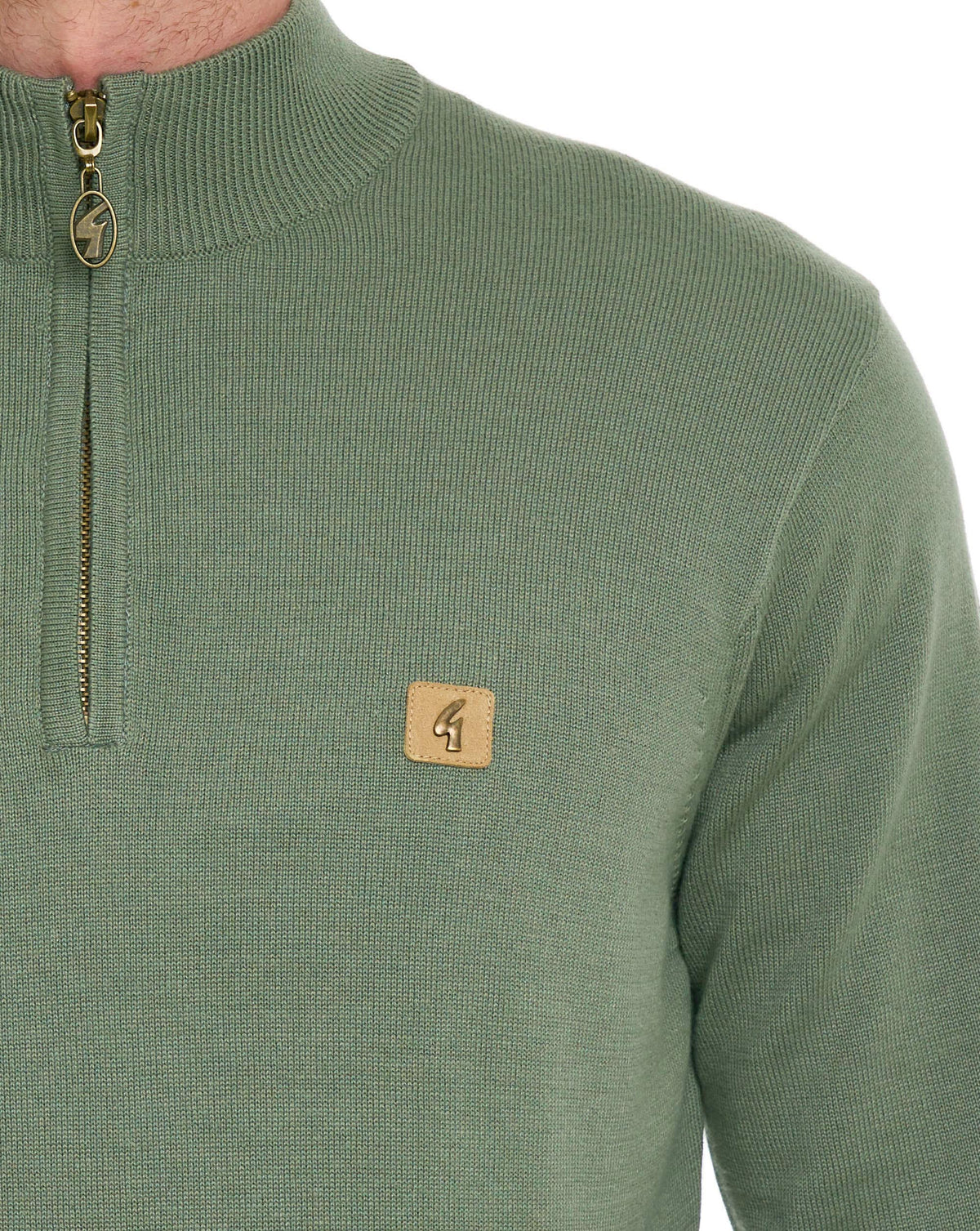 Gabicci Vintage Naxton 1/4 Zip Knit Sage