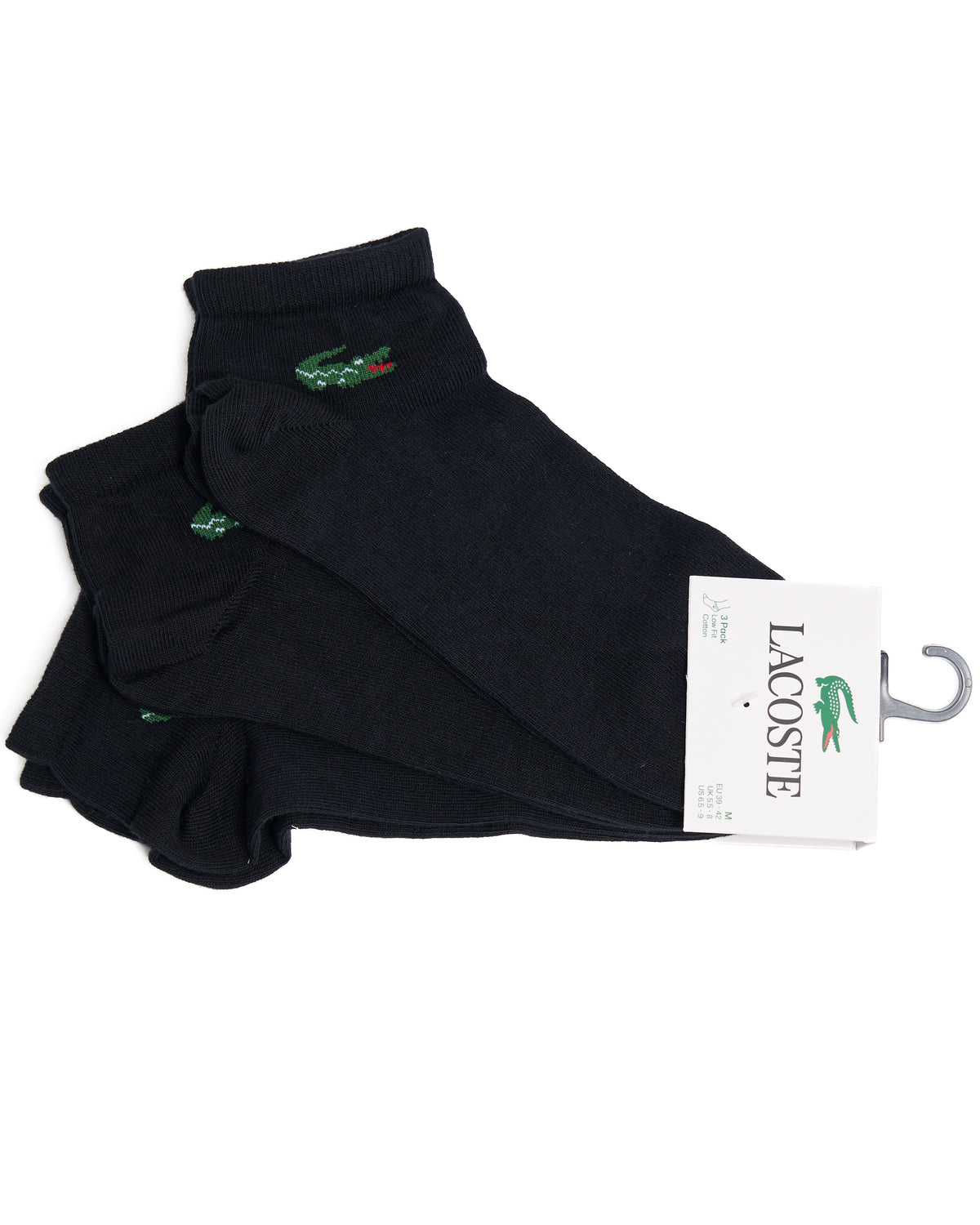 Lacoste 3 Pack Ankle Socks Black