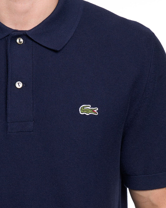 Lacoste Lacoste Short Sleeve Knitted Polo Navy