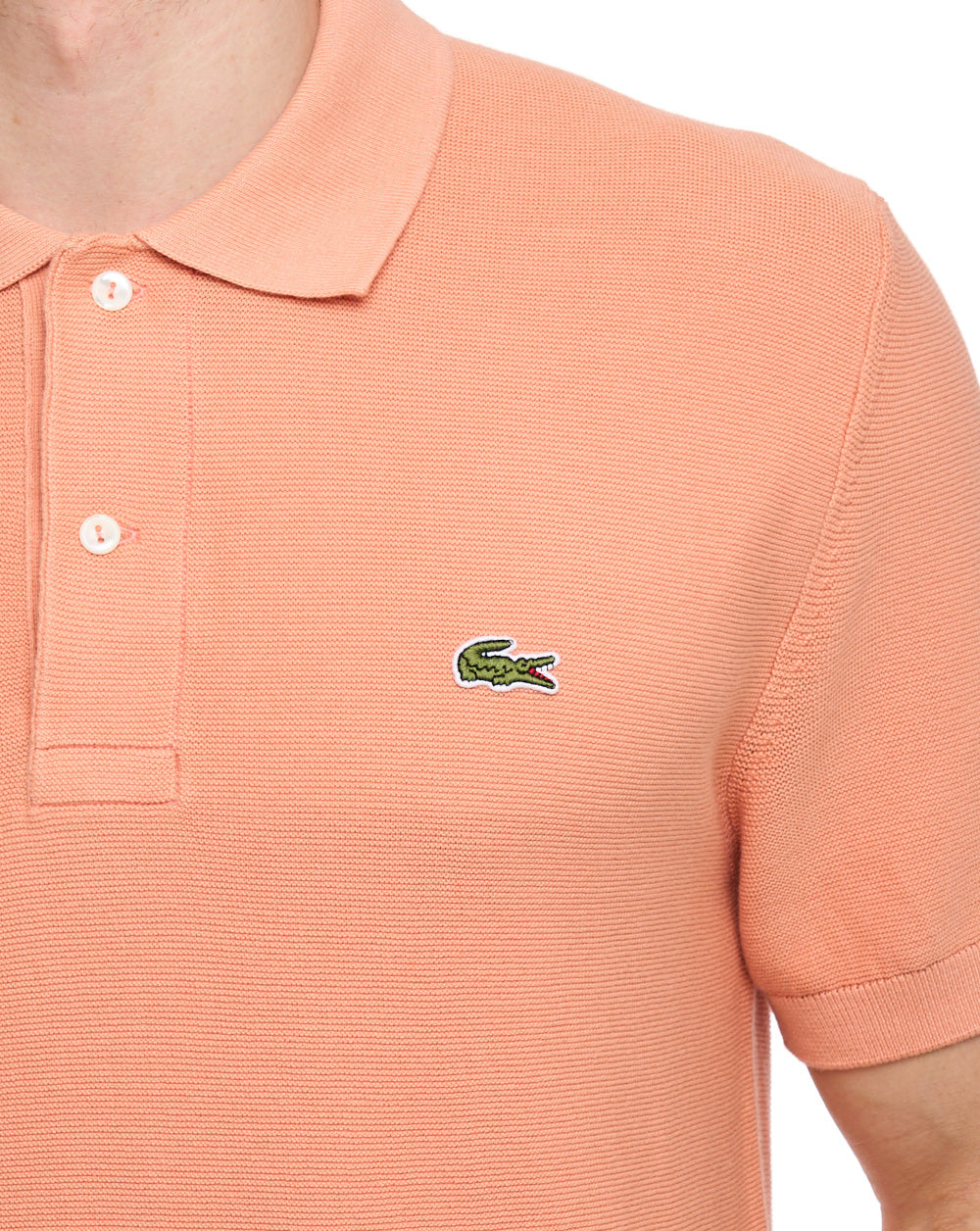 Lacoste Short Sleeve Knitted Polo Peach