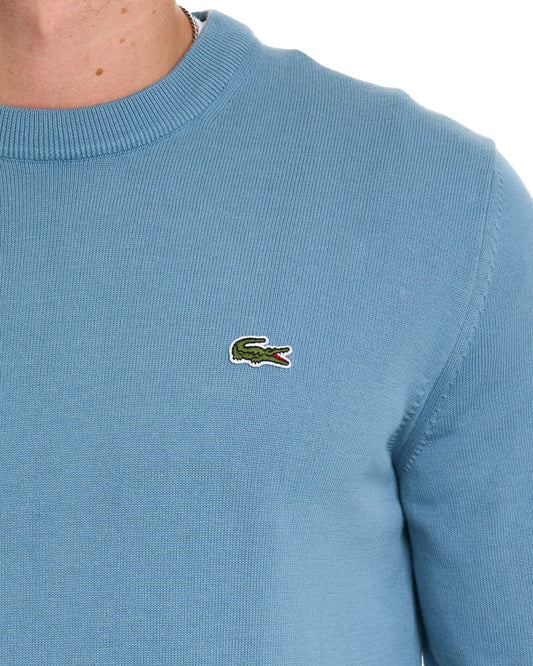 Lacoste Lacoste Crew Neck Knit Jumper Grayish Blue